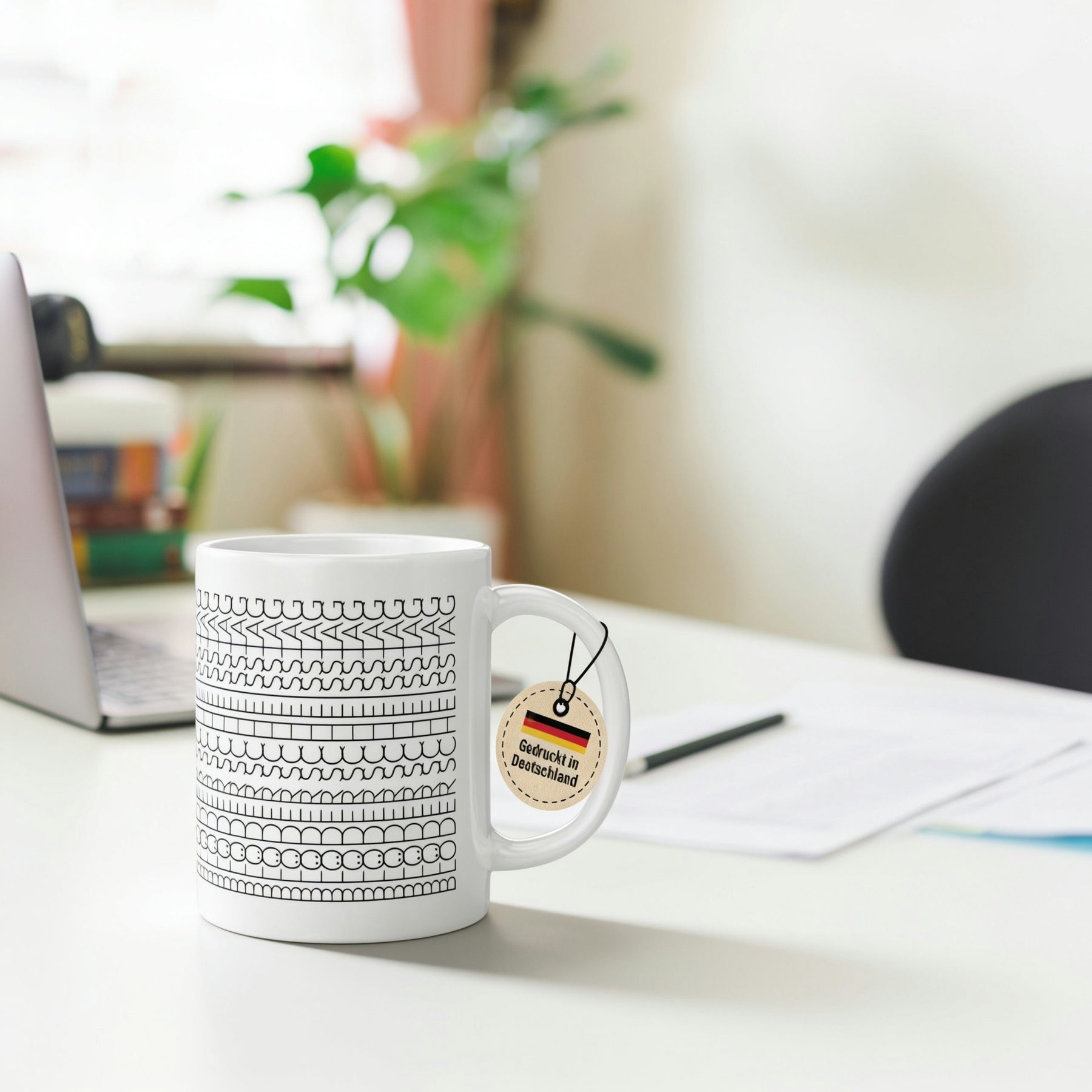 Tasse - Nähmaschinen-Stichmuster Reihen