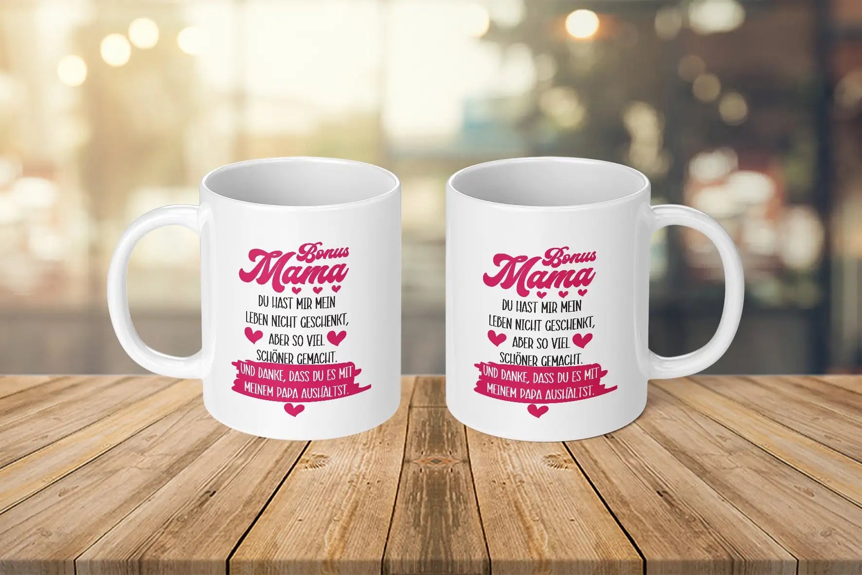 Tasse - Bonus Mama Du hast mir mein Leben nicht geschenkt, aber so viel schöner gemacht. Und danke, dass du es mit meinem Papa aushältst.