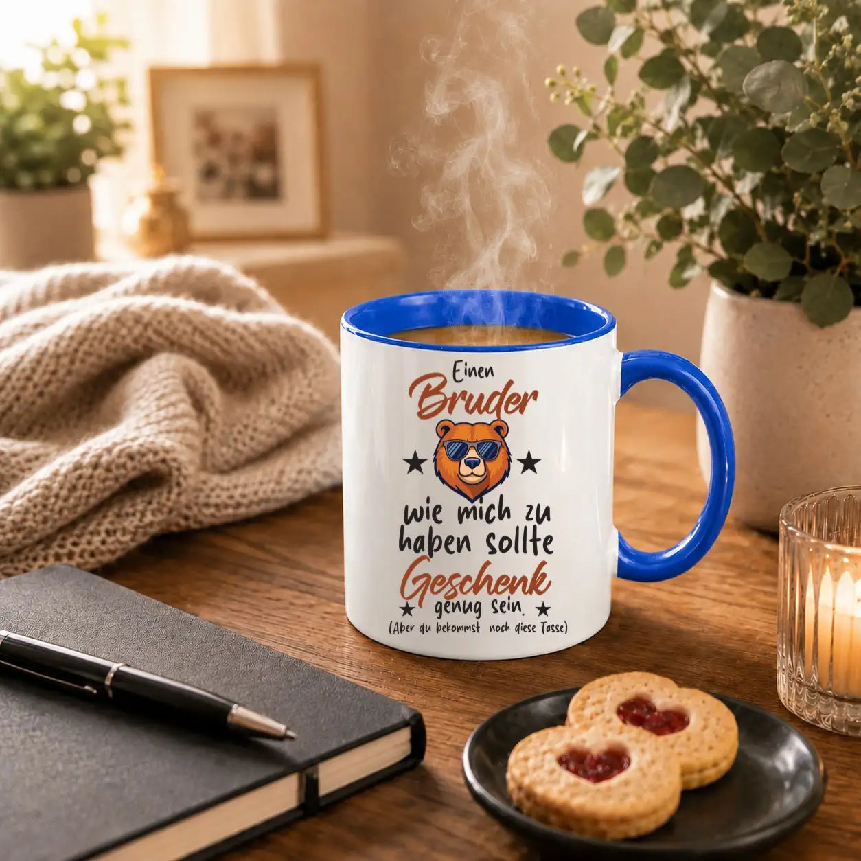 Tasse - Einen Bruder wie mich zu haben sollte Geschenk genug sein. (Aber du bekommst noch diese Tasse)