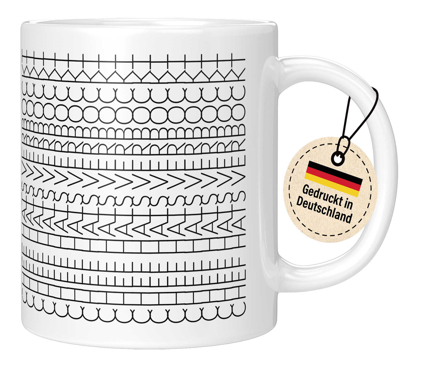 Tasse - Dekorative Nähstich-Muster