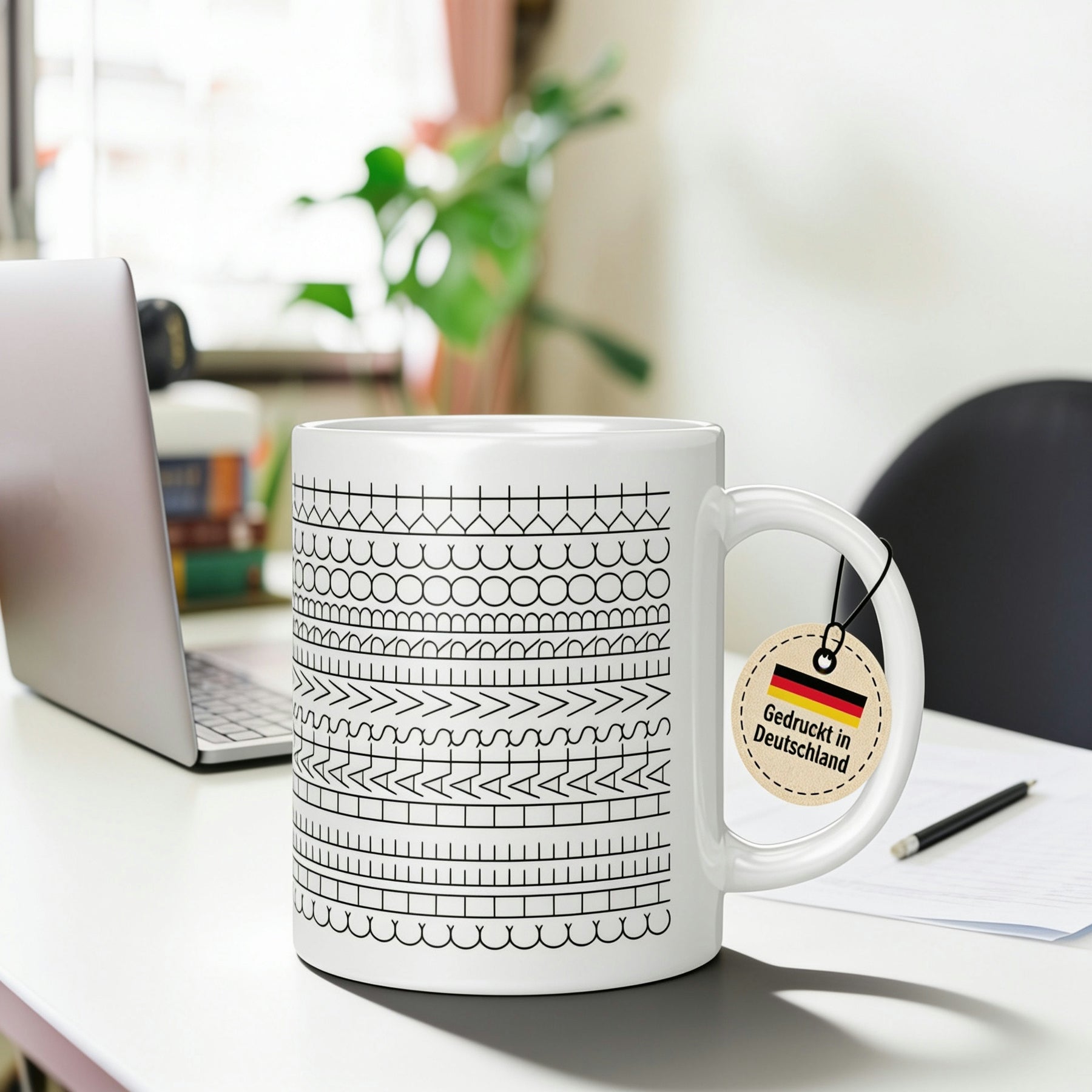 Tasse - Dekorative Nähstich-Muster