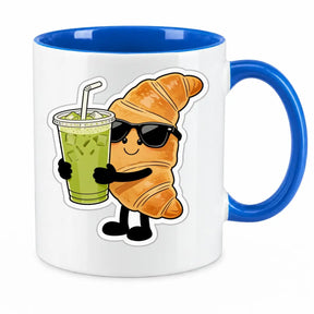Tasse - Croissant mit Sonnenbrille Getränk