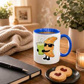 Tasse - Croissant mit Sonnenbrille Getränk
