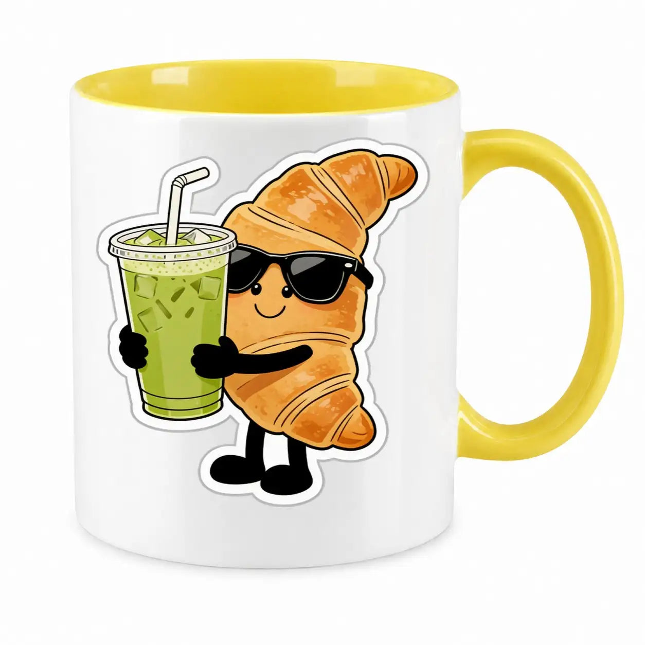 Tasse - Croissant mit Sonnenbrille Getränk