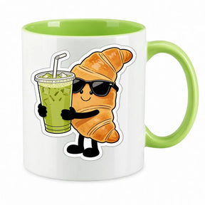 Tasse - Croissant mit Sonnenbrille Getränk