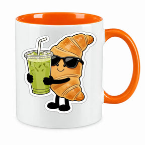 Tasse - Croissant mit Sonnenbrille Getränk