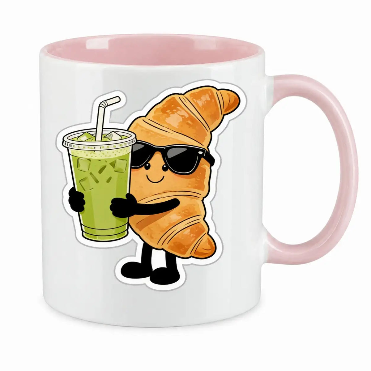 Tasse - Croissant mit Sonnenbrille Getränk