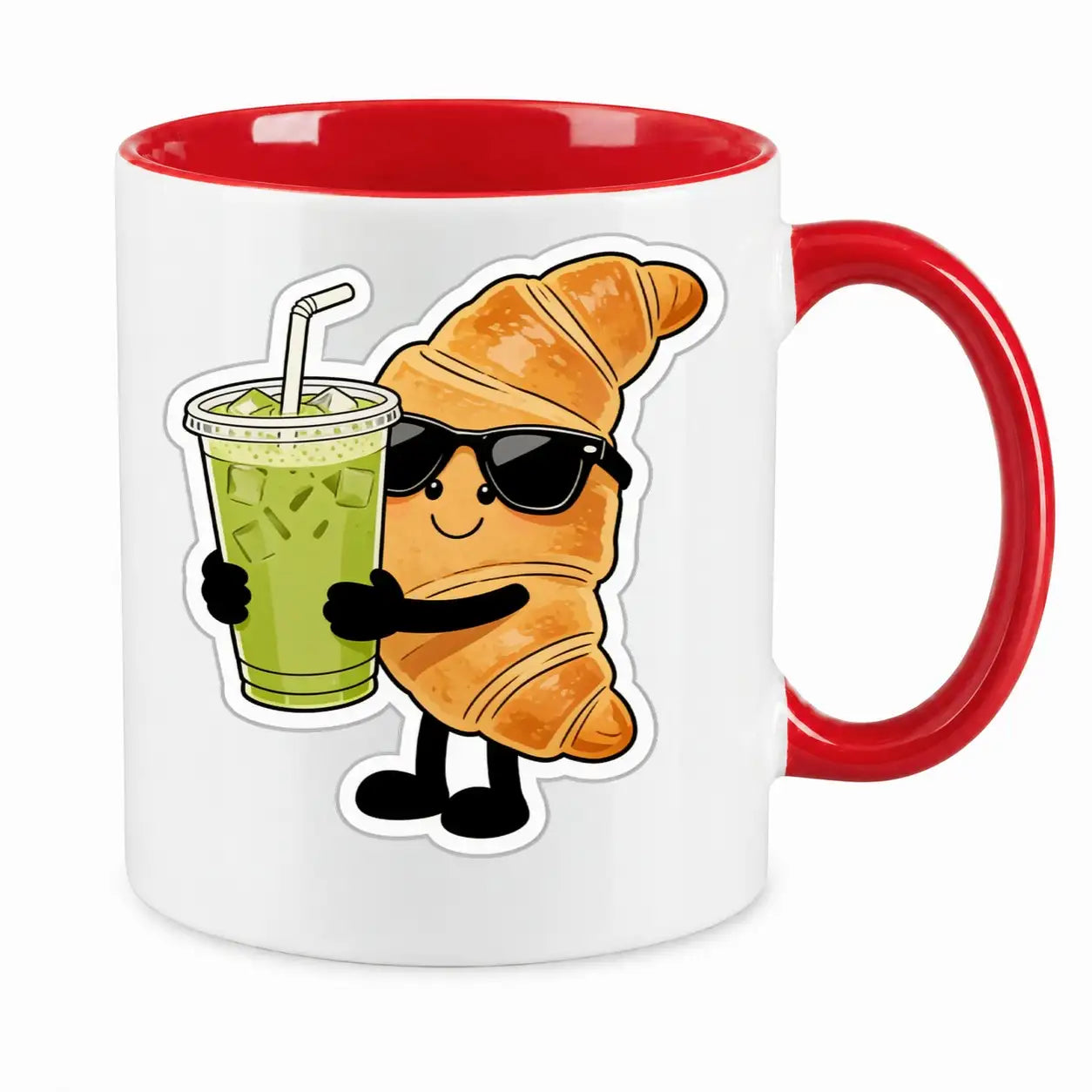 Tasse - Croissant mit Sonnenbrille Getränk