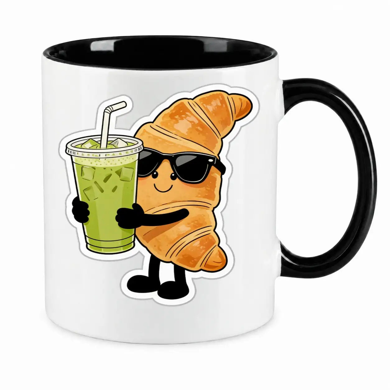 Tasse - Croissant mit Sonnenbrille Getränk