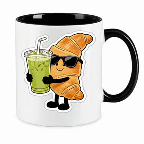 Tasse - Croissant mit Sonnenbrille Getränk