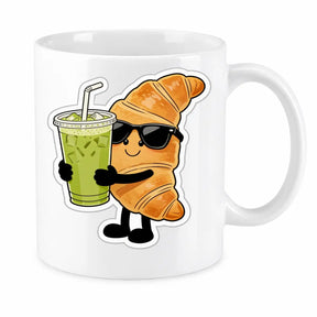 Tasse - Croissant mit Sonnenbrille Getränk