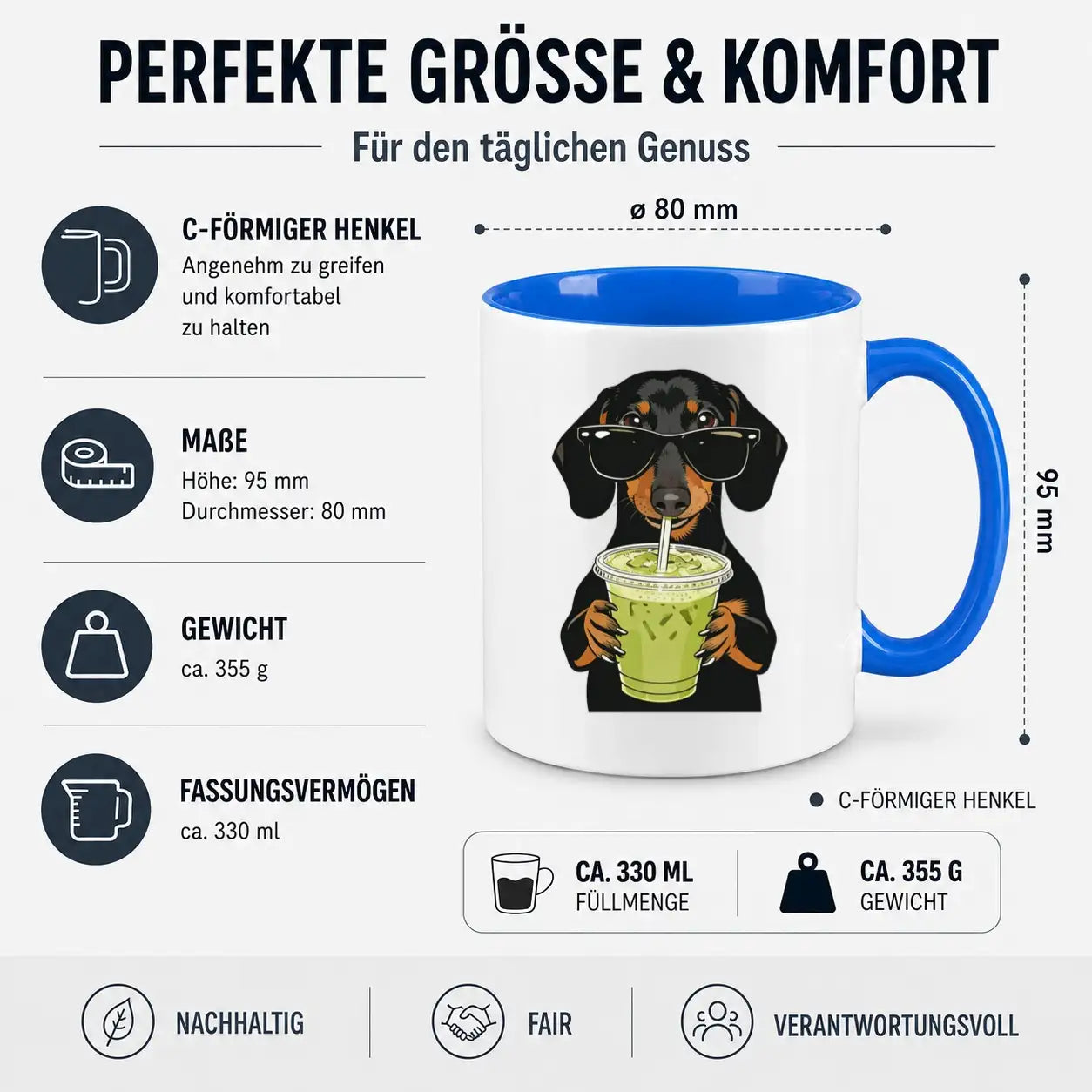 Tasse - Dackel Sonnenbrille Getränk
