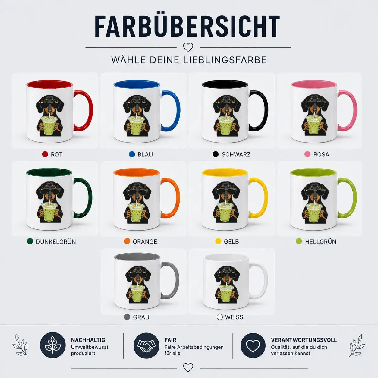 Tasse - Dackel Sonnenbrille Getränk
