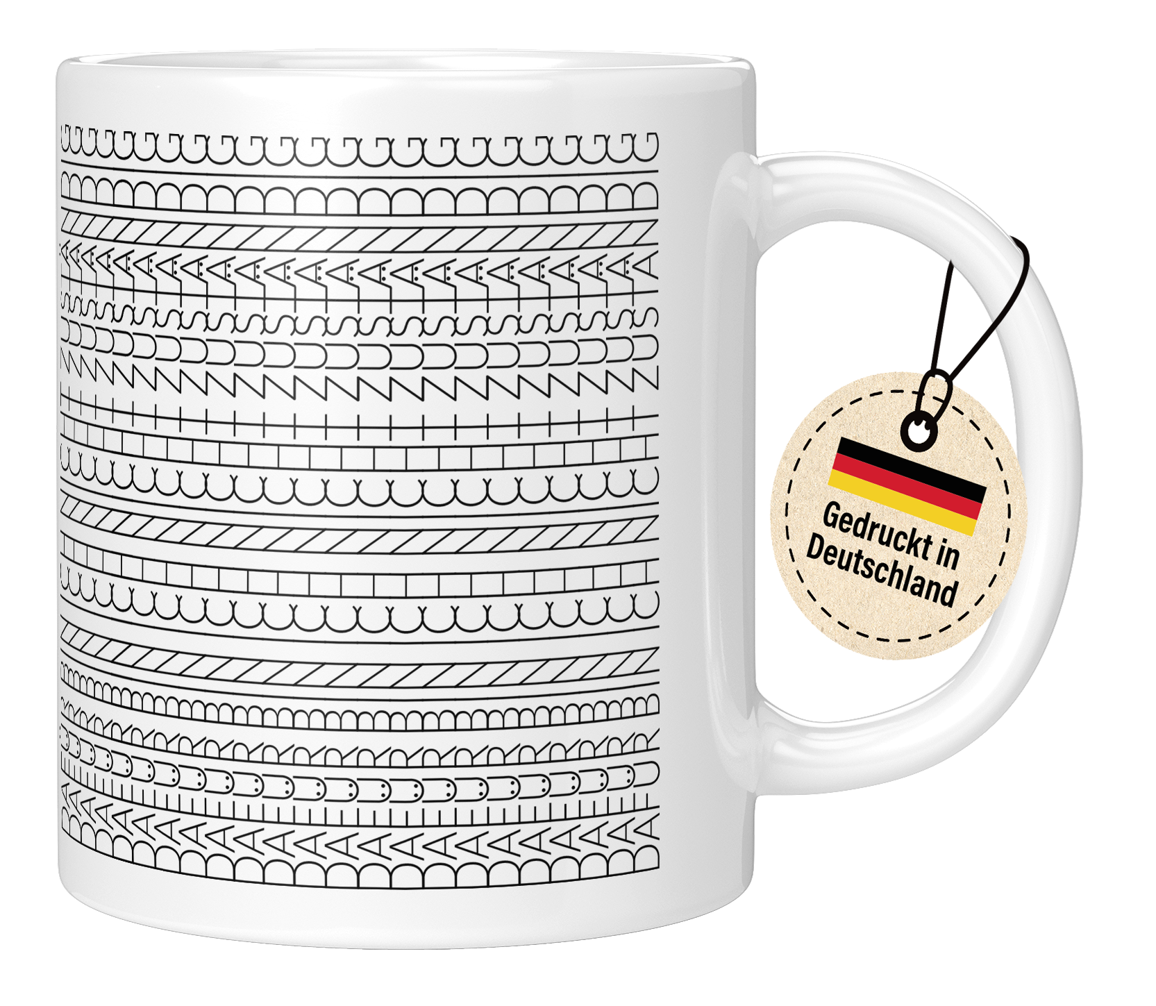 Tasse - Dekorative Nähmuster Linien
