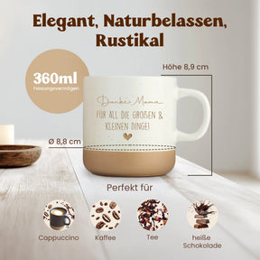 LIEBTASTISCH® Tasse mit Gravur mit Spruch - Danke Mama für all die großen & kleinen Dinge - gravierte Kaffeetasse Geschenk Mama Muttertag Dankeschön Mutter - {FARBE}