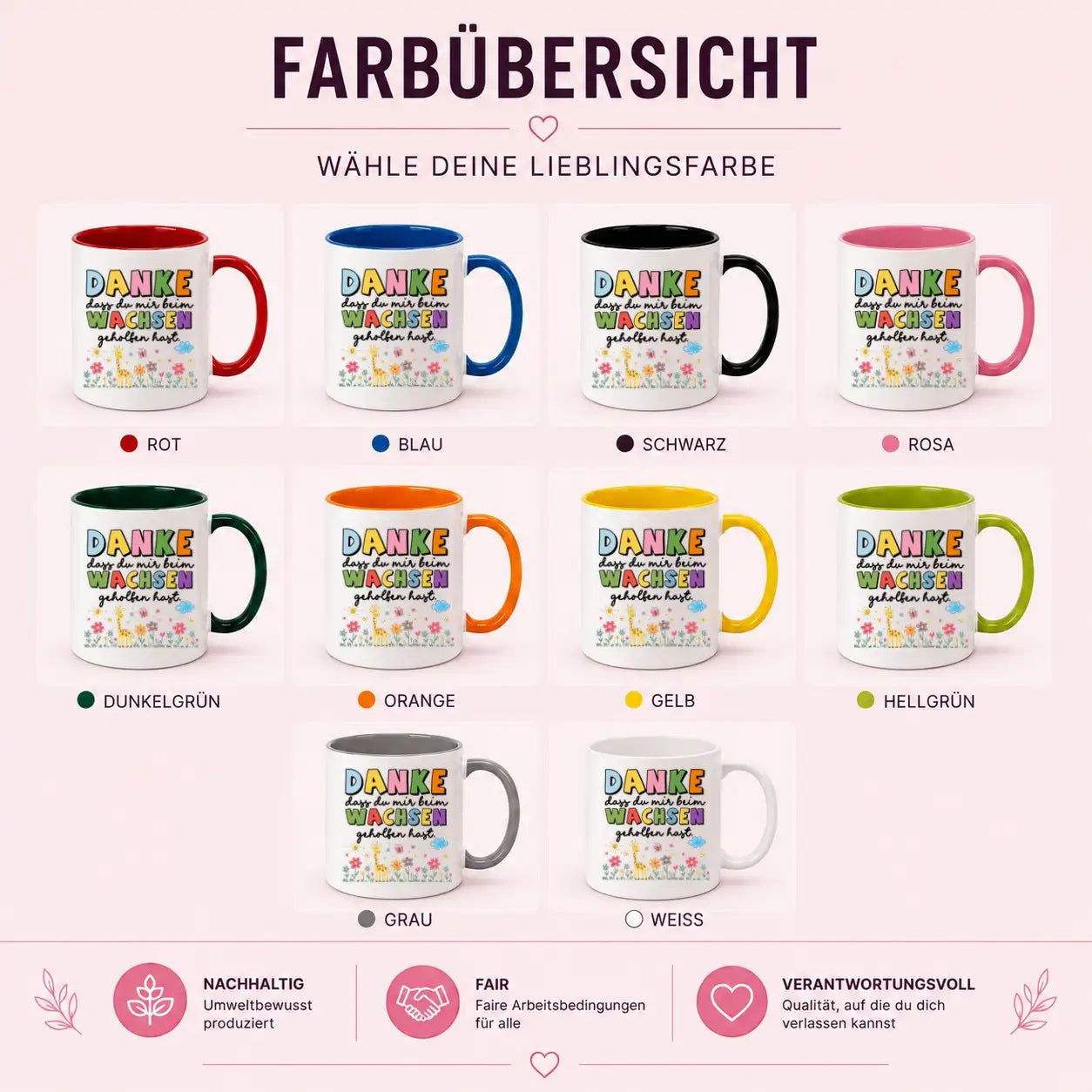 Tasse - Danke dass du mir beim Wachsen geholfen hast.