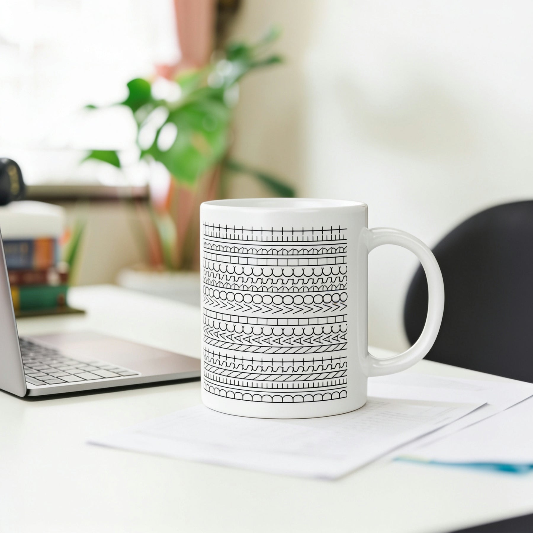 Tasse - Dekorative Stichmuster Linien