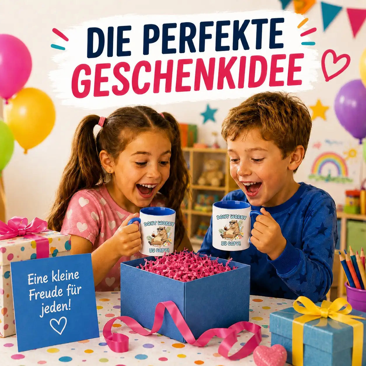 LIEBTASTISCH® Tasse mit Spruch - Dont worry be capy! - lustige Capybara Kaffeetasse Geschenk für Frauen Männer - Schöne Tassen - Spielzeug - Cabybara - Wasserschwein - {FARBE}
