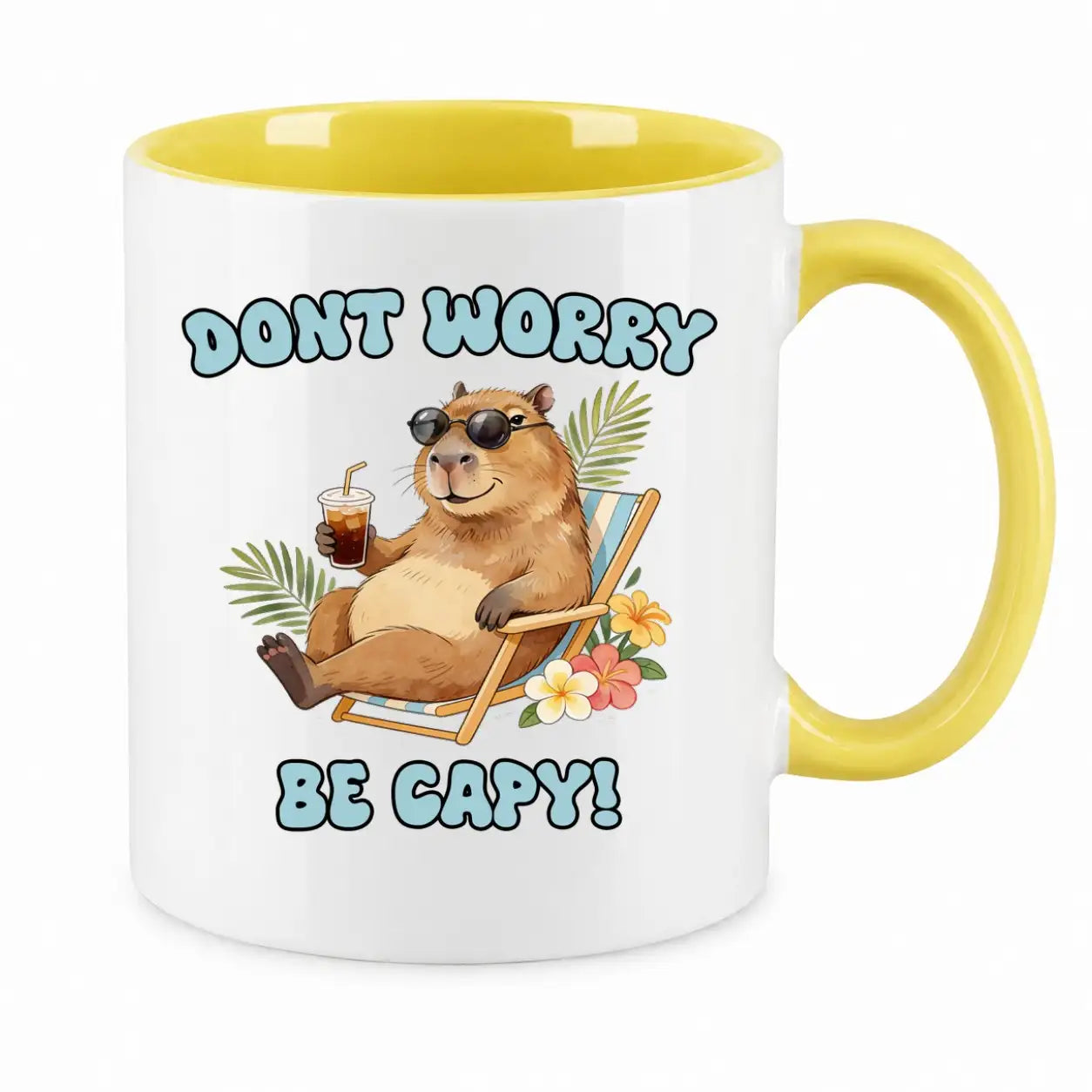 LIEBTASTISCH® Tasse mit Spruch - Dont worry be capy! - lustige Capybara Kaffeetasse Geschenk für Frauen Männer - Schöne Tassen - Spielzeug - Cabybara - Wasserschwein - {FARBE}