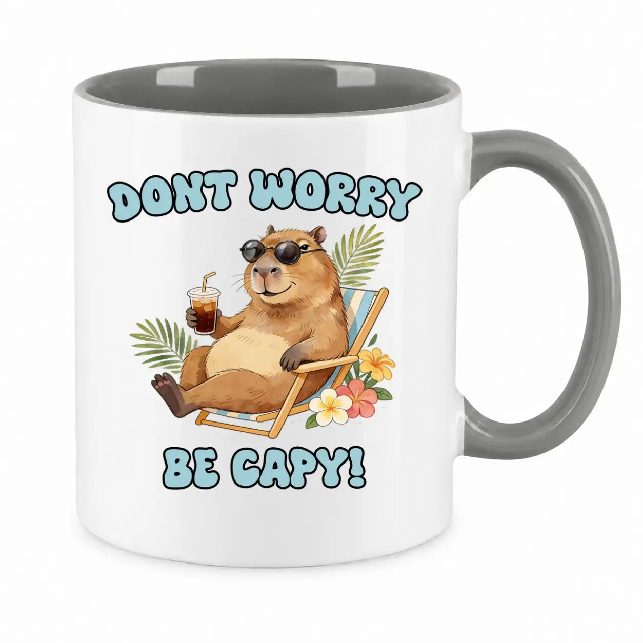 LIEBTASTISCH® Tasse mit Spruch - Dont worry be capy! - lustige Capybara Kaffeetasse Geschenk für Frauen Männer - Schöne Tassen - Spielzeug - Cabybara - Wasserschwein - {FARBE}