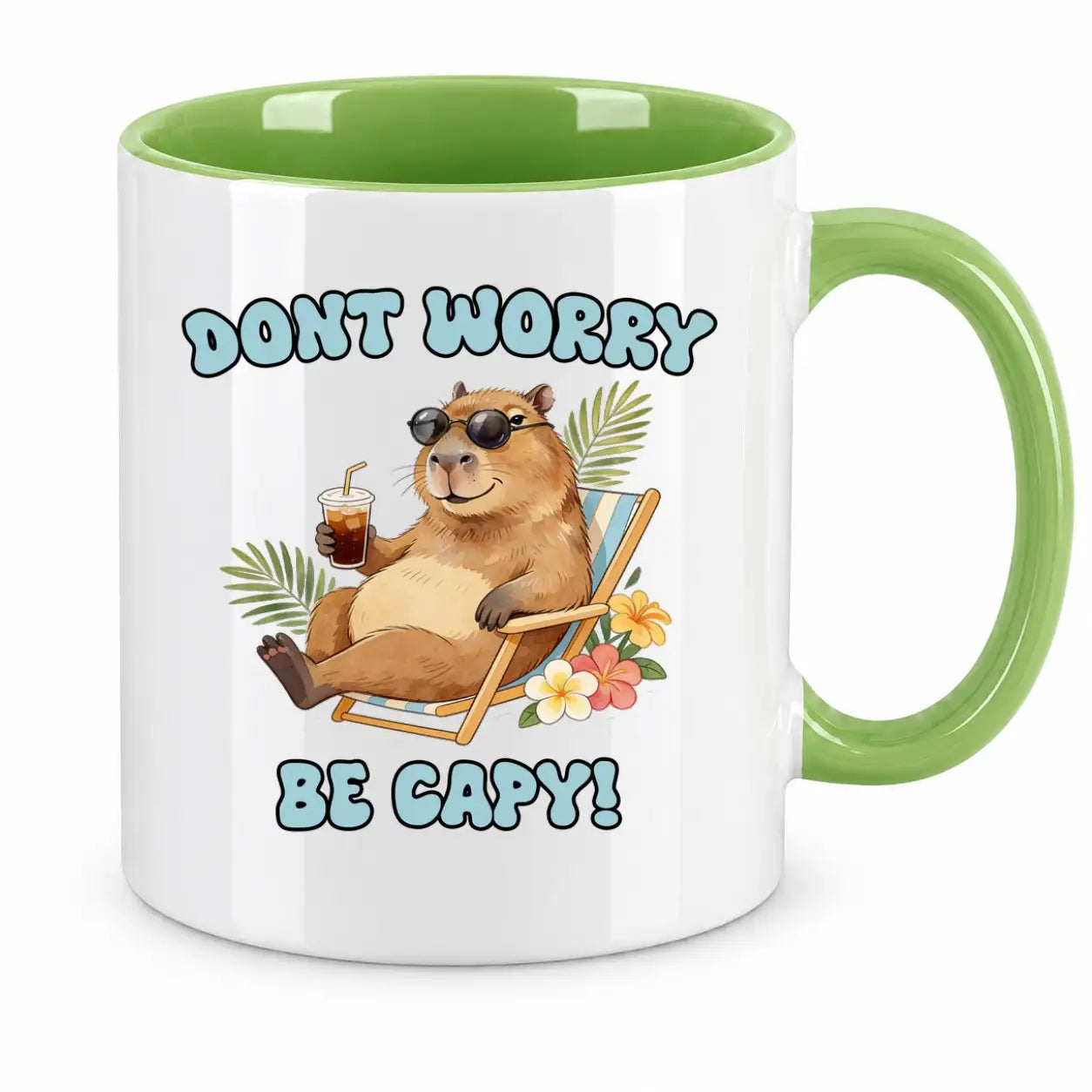 LIEBTASTISCH® Tasse mit Spruch - Dont worry be capy! - lustige Capybara Kaffeetasse Geschenk für Frauen Männer - Schöne Tassen - Spielzeug - Cabybara - Wasserschwein - {FARBE}