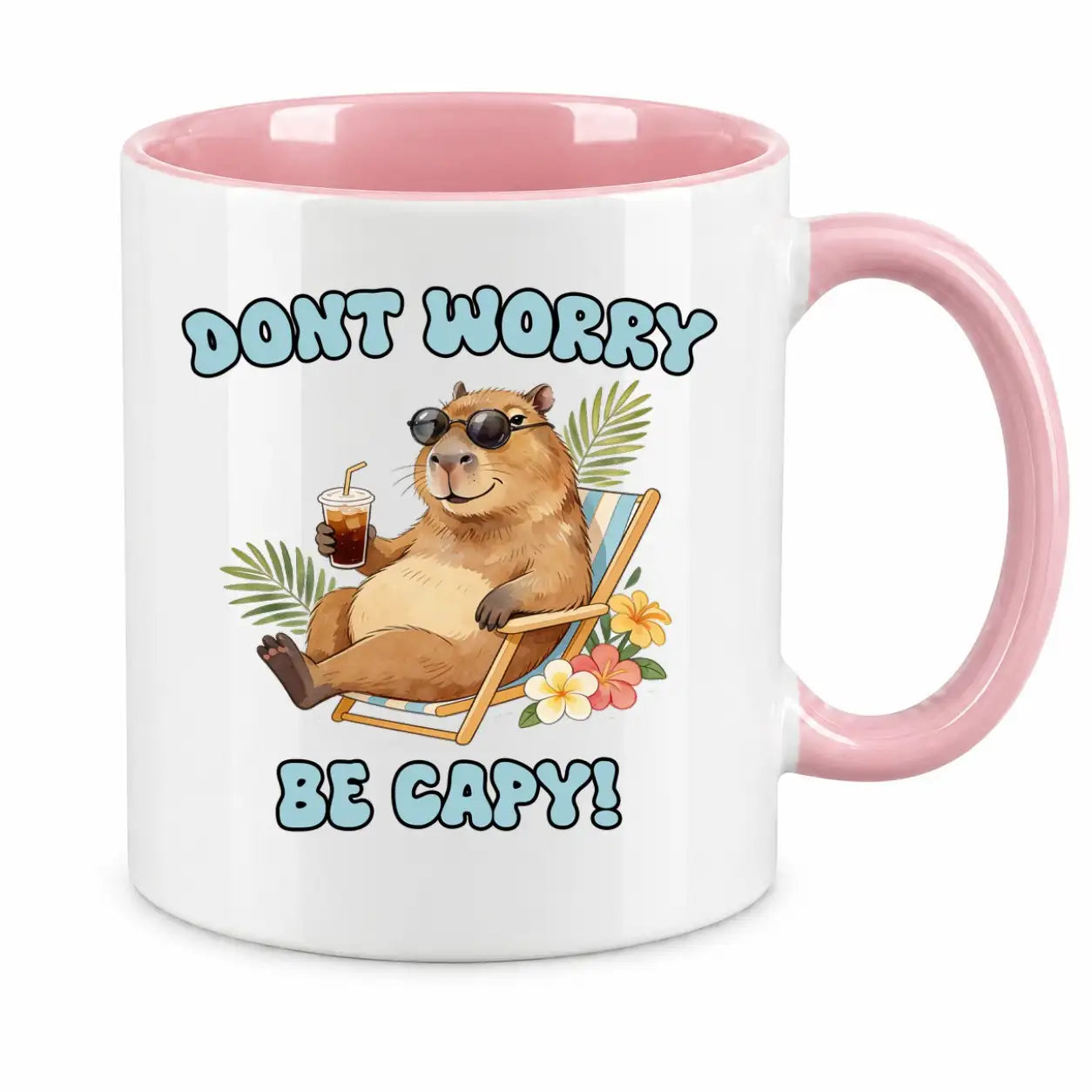 LIEBTASTISCH® Tasse mit Spruch - Dont worry be capy! - lustige Capybara Kaffeetasse Geschenk für Frauen Männer - Schöne Tassen - Spielzeug - Cabybara - Wasserschwein - {FARBE}