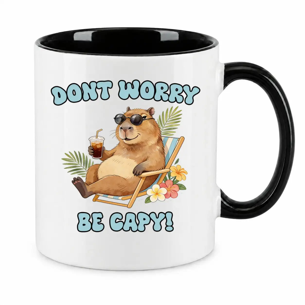 LIEBTASTISCH® Tasse mit Spruch - Dont worry be capy! - lustige Capybara Kaffeetasse Geschenk für Frauen Männer - Schöne Tassen - Spielzeug - Cabybara - Wasserschwein - {FARBE}