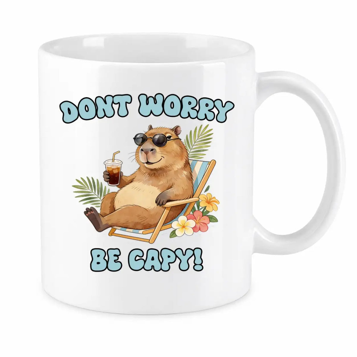 LIEBTASTISCH® Tasse mit Spruch - Dont worry be capy! - lustige Capybara Kaffeetasse Geschenk für Frauen Männer - Schöne Tassen - Spielzeug - Cabybara - Wasserschwein - {FARBE}