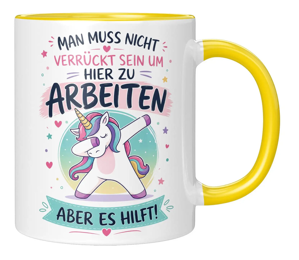 Tasse - Man muss nicht verrückt sein um hier zu arbeiten aber es hilft!