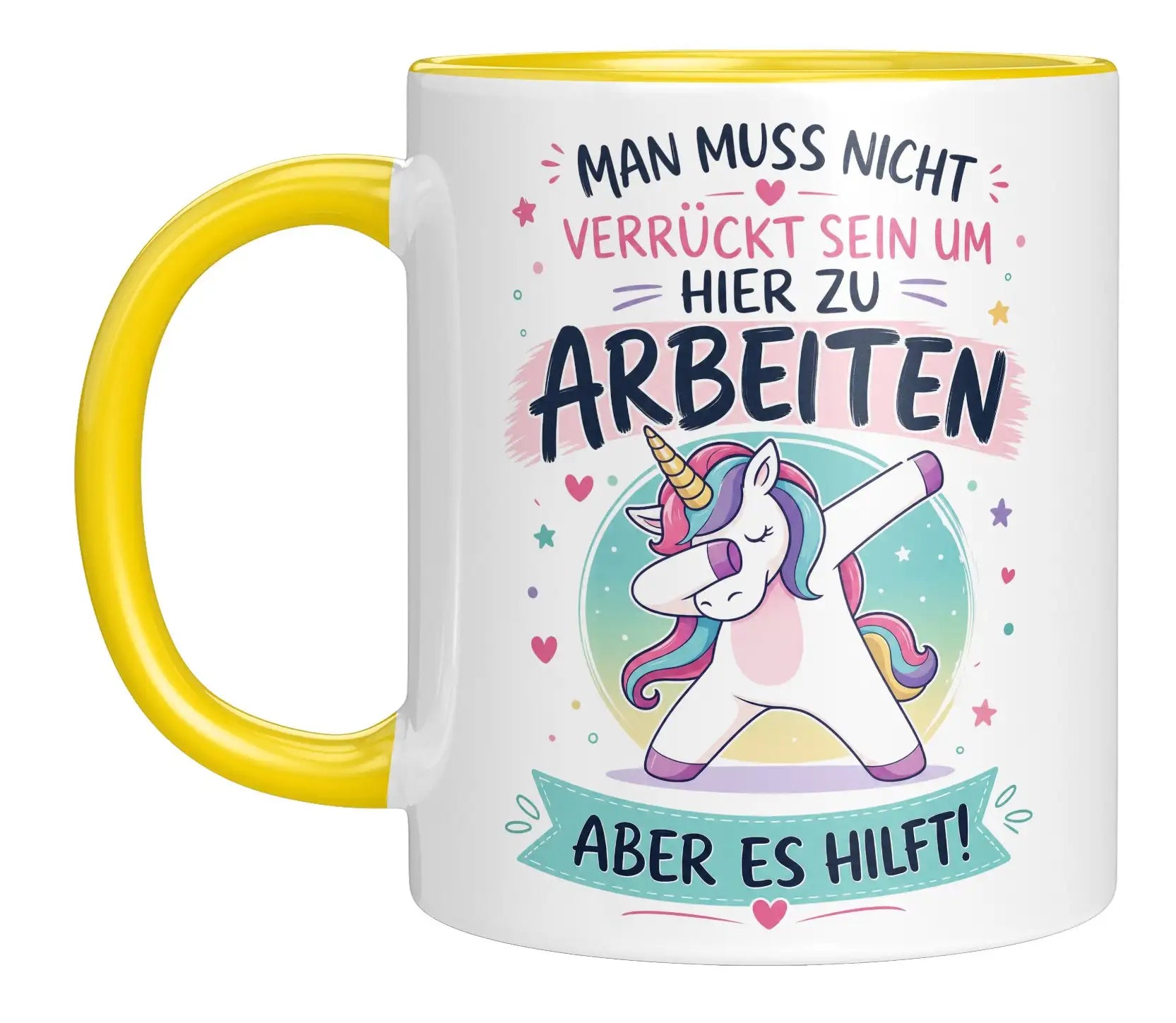 Tasse - Man muss nicht verrückt sein um hier zu arbeiten aber es hilft!