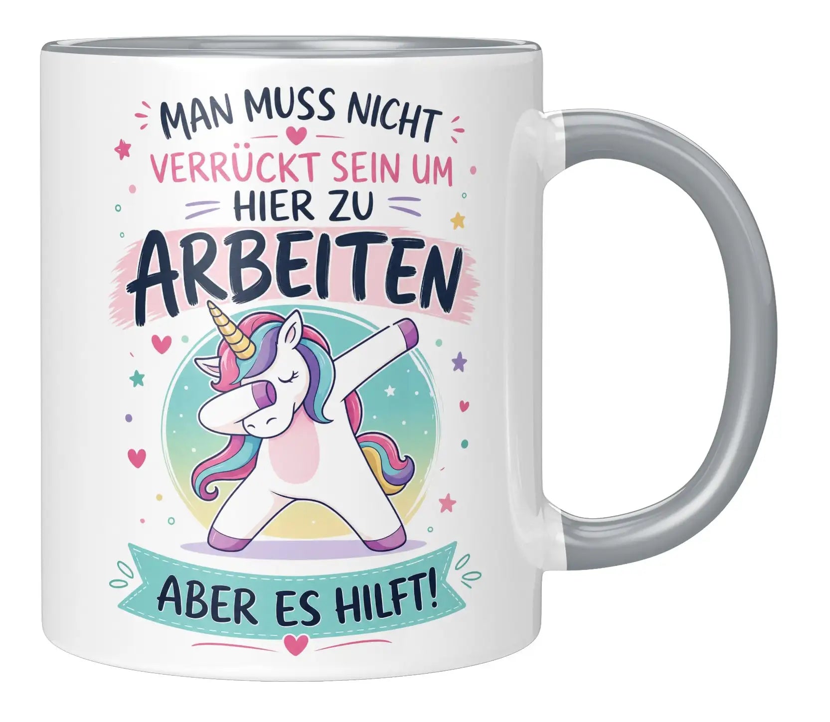Tasse - Man muss nicht verrückt sein um hier zu arbeiten aber es hilft!