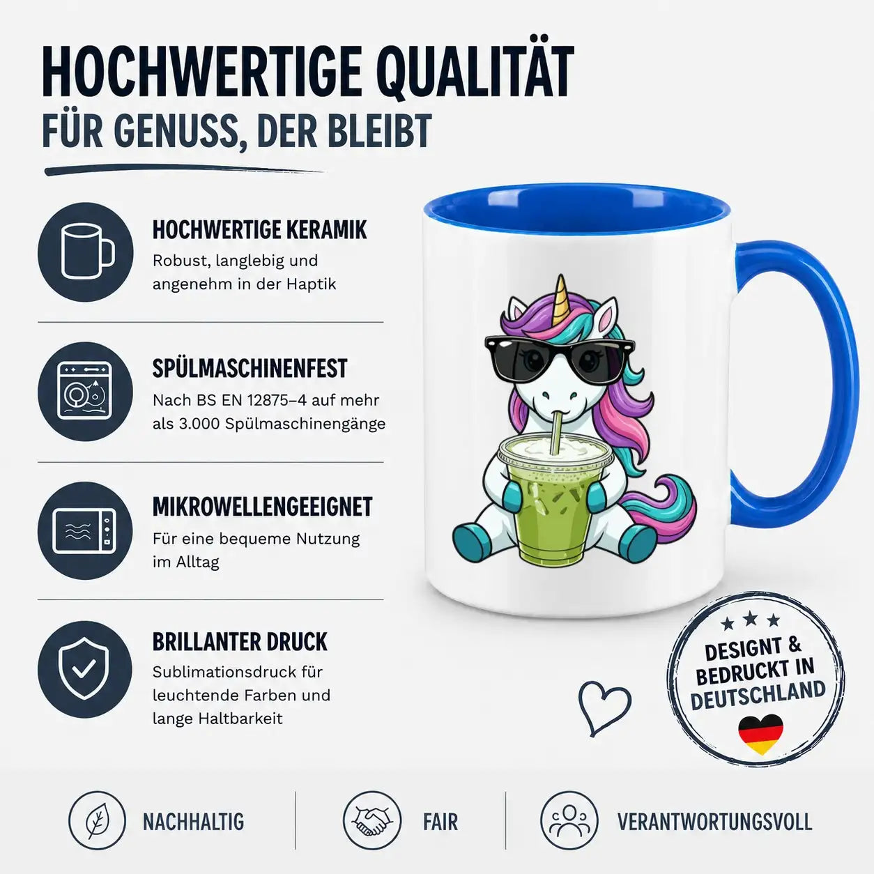 Tasse - Einhorn mit Sonnenbrille Smoothie