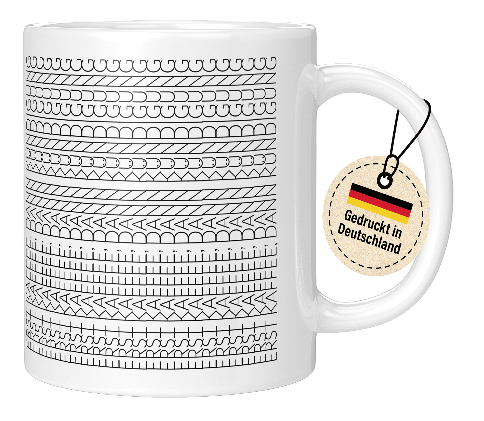Tasse - Dekorative Nähstich-Muster