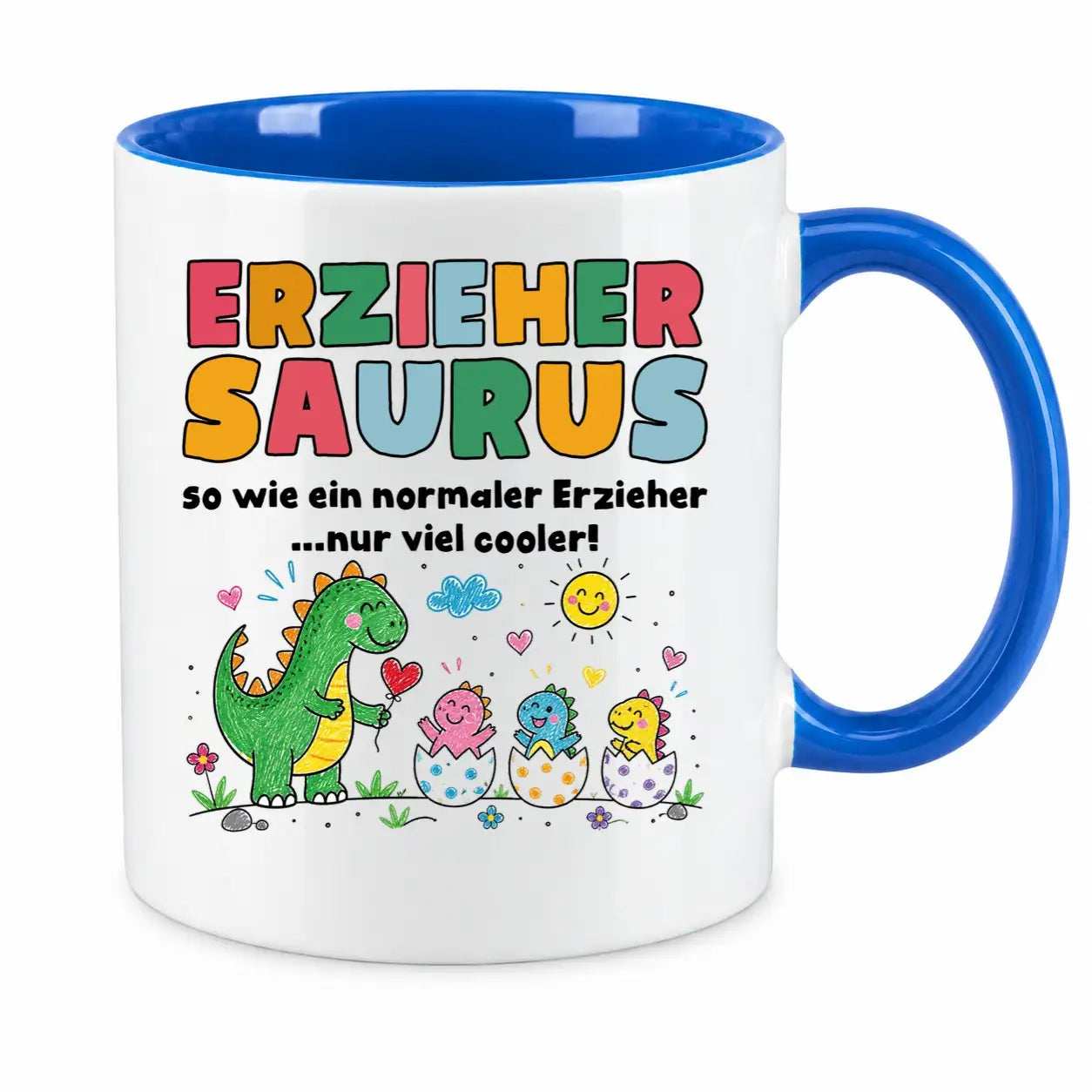 LIEBTASTISCH® Tasse mit Spruch - Erziehersaurus so wie ein normaler Erzieher...nur viel - lustige Kaffeetasse Geschenk Erzieher - Erzieherin - The Accountant - {FARBE}