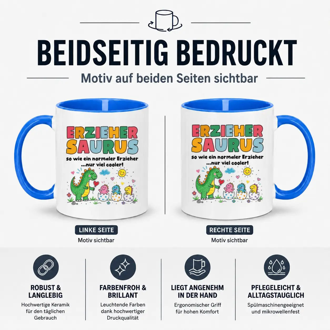 LIEBTASTISCH® Tasse mit Spruch - Erziehersaurus so wie ein normaler Erzieher...nur viel - lustige Kaffeetasse Geschenk Erzieher - Erzieherin - The Accountant - {FARBE}