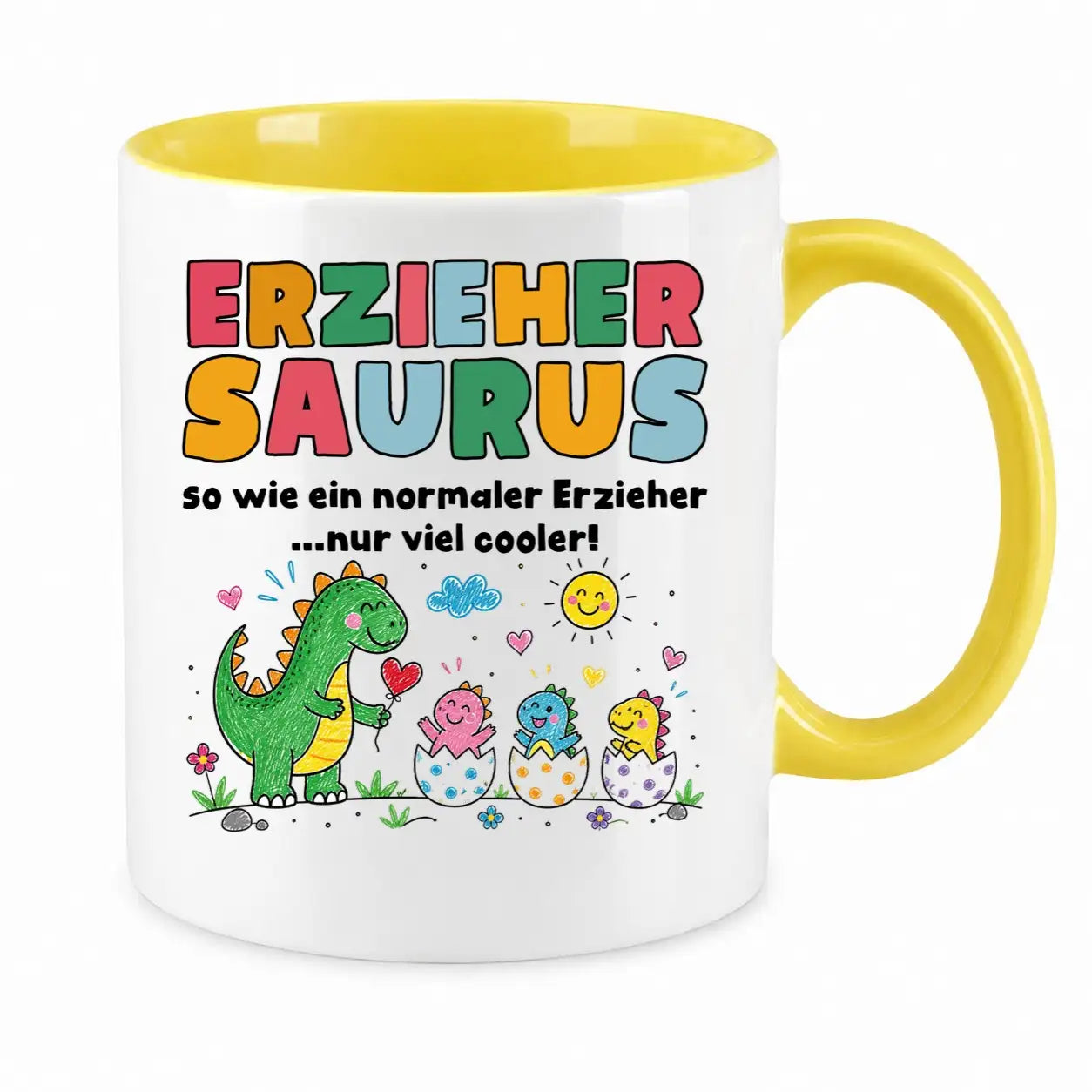 LIEBTASTISCH® Tasse mit Spruch - Erziehersaurus so wie ein normaler Erzieher...nur viel - lustige Kaffeetasse Geschenk Erzieher - Erzieherin - The Accountant - {FARBE}