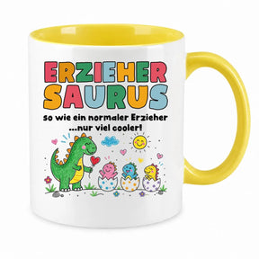 LIEBTASTISCH® Tasse mit Spruch - Erziehersaurus so wie ein normaler Erzieher...nur viel - lustige Kaffeetasse Geschenk Erzieher - Erzieherin - The Accountant - {FARBE}