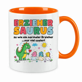 LIEBTASTISCH® Tasse mit Spruch - Erziehersaurus so wie ein normaler Erzieher...nur viel - lustige Kaffeetasse Geschenk Erzieher - Erzieherin - The Accountant - {FARBE}