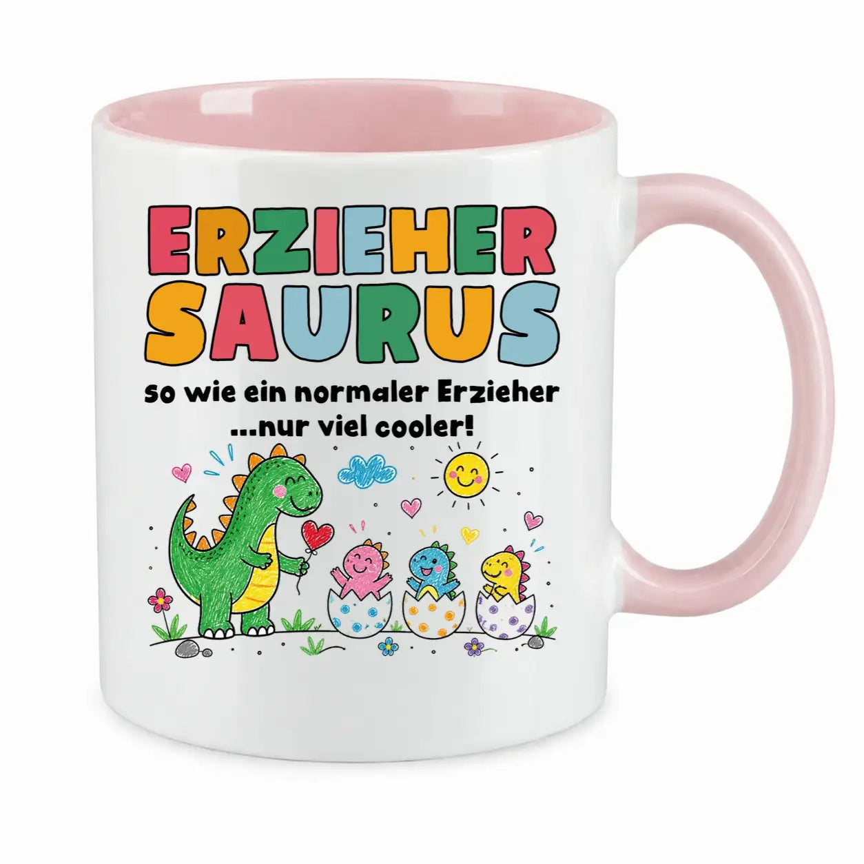 LIEBTASTISCH® Tasse mit Spruch - Erziehersaurus so wie ein normaler Erzieher...nur viel - lustige Kaffeetasse Geschenk Erzieher - Erzieherin - The Accountant - {FARBE}