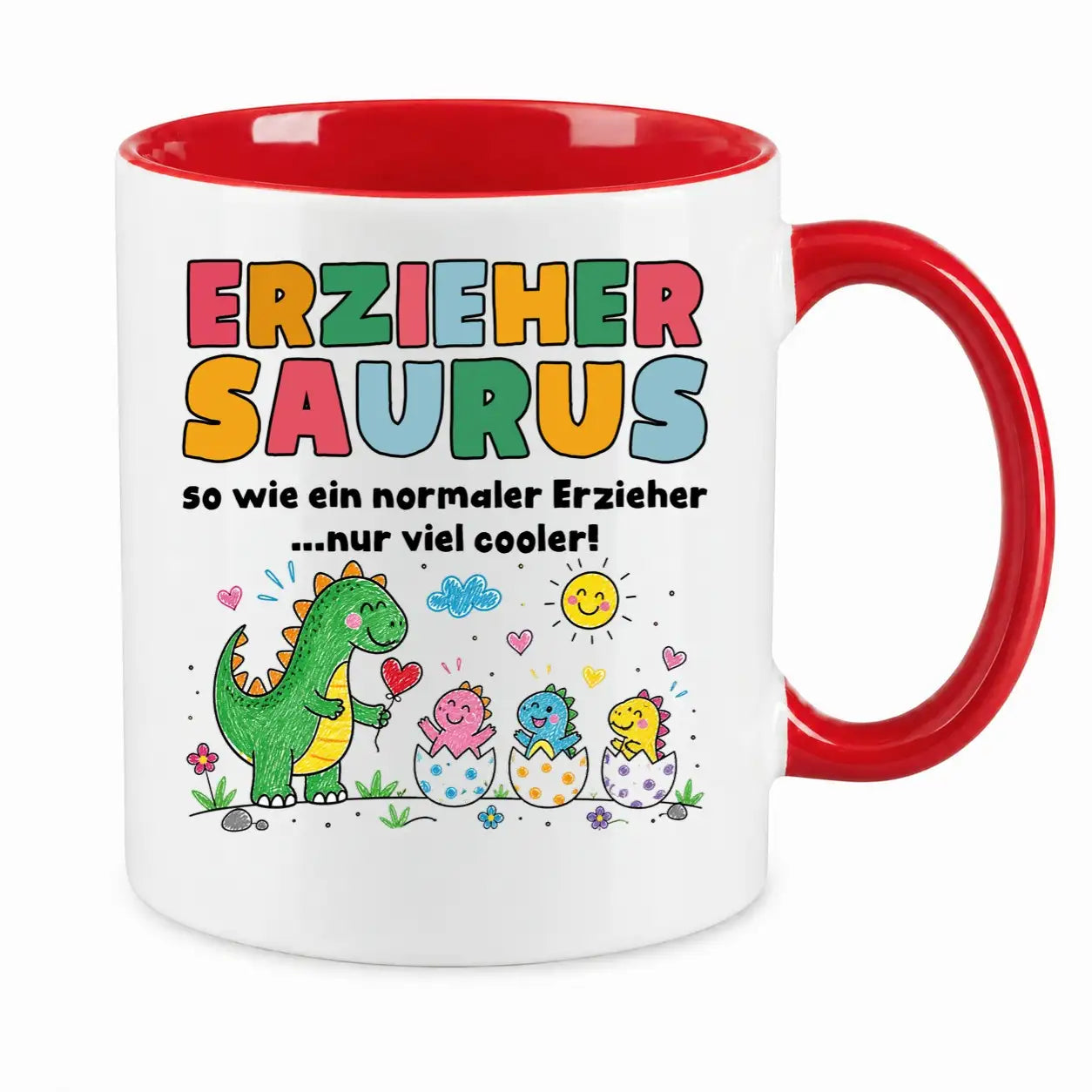 LIEBTASTISCH® Tasse mit Spruch - Erziehersaurus so wie ein normaler Erzieher...nur viel - lustige Kaffeetasse Geschenk Erzieher - Erzieherin - The Accountant - {FARBE}