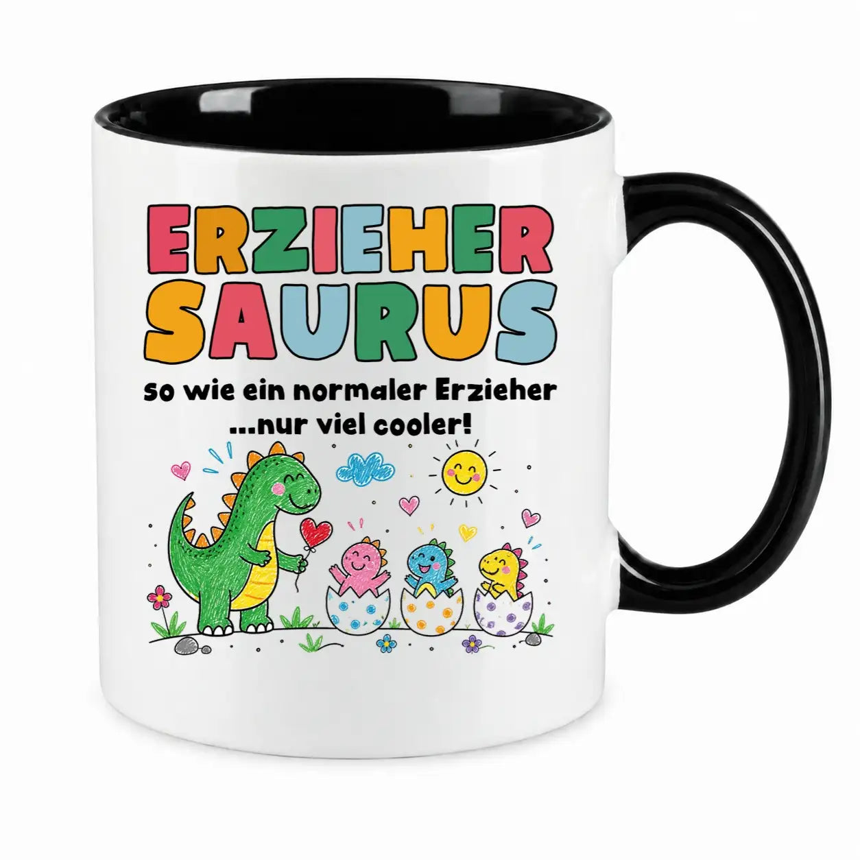 LIEBTASTISCH® Tasse mit Spruch - Erziehersaurus so wie ein normaler Erzieher...nur viel - lustige Kaffeetasse Geschenk Erzieher - Erzieherin - The Accountant - {FARBE}