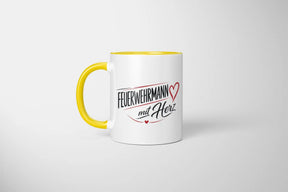 Tasse - Feuerwehrmann mit Herz