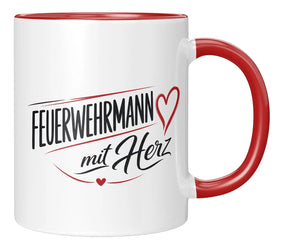 Tasse - Feuerwehrmann mit Herz