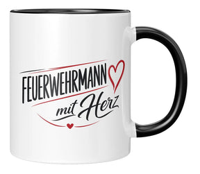 Tasse - Feuerwehrmann mit Herz
