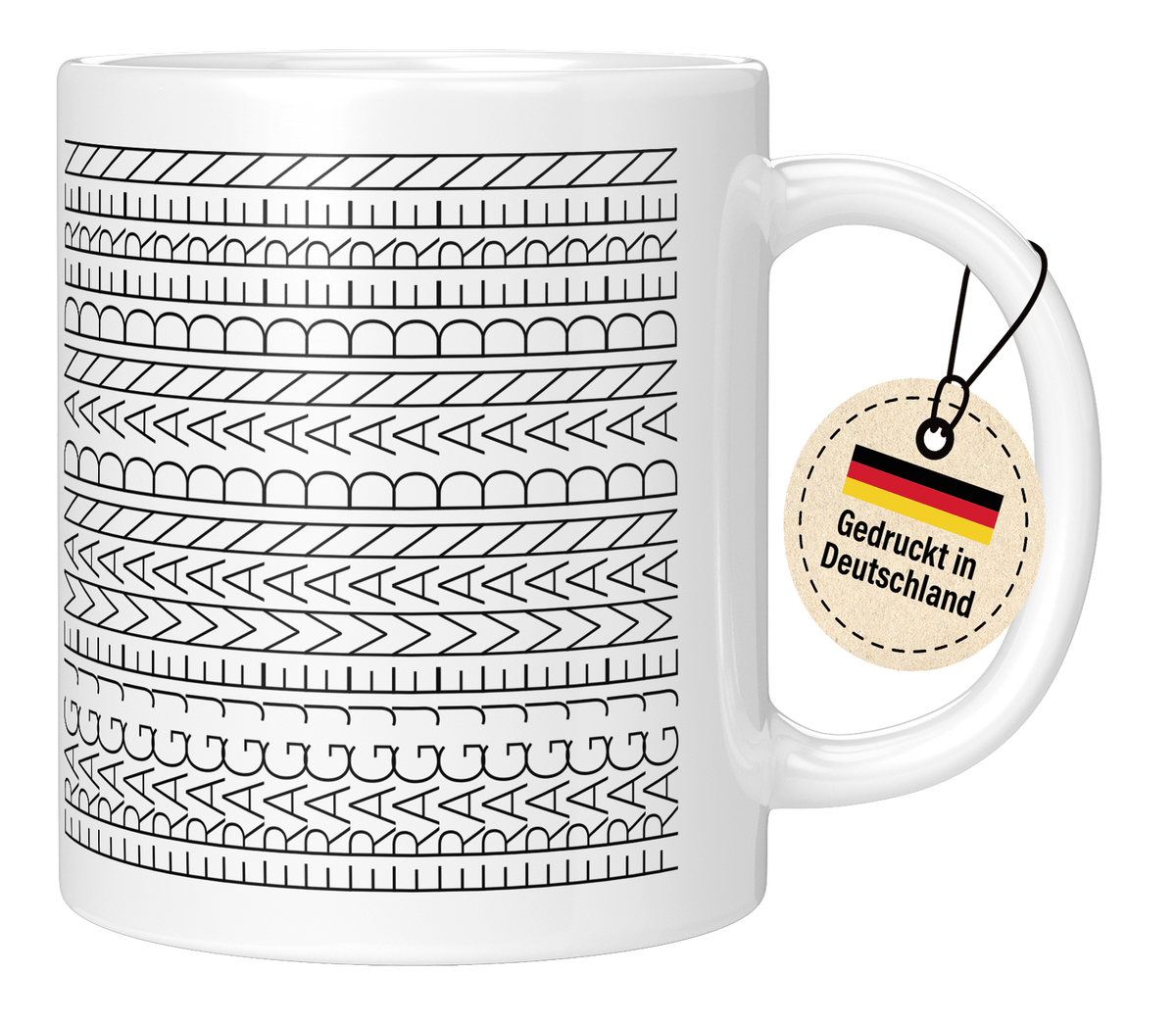 Tasse - Geometrisches Strickmuster Zickzack