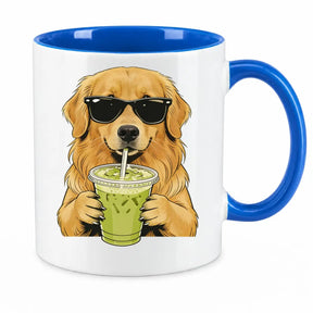 Tasse - Hund mit Sonnenbrille Matcha