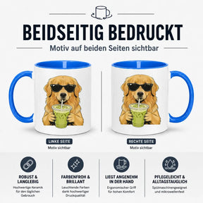 Tasse - Hund mit Sonnenbrille Matcha
