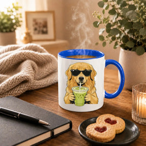 Tasse - Hund mit Sonnenbrille Matcha
