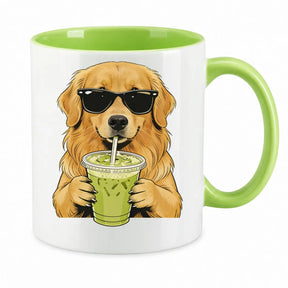 Tasse - Hund mit Sonnenbrille Matcha