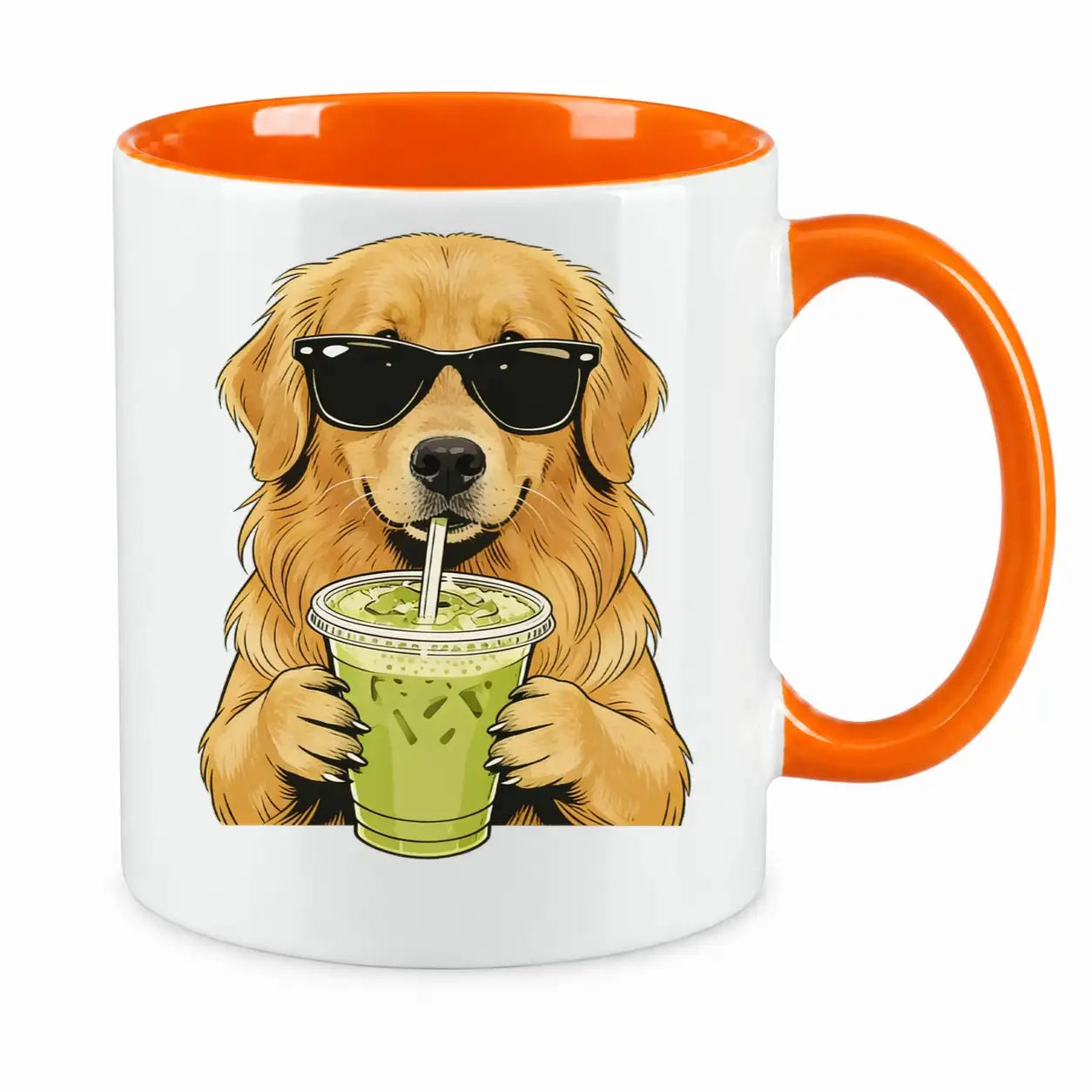 Tasse - Hund mit Sonnenbrille Matcha